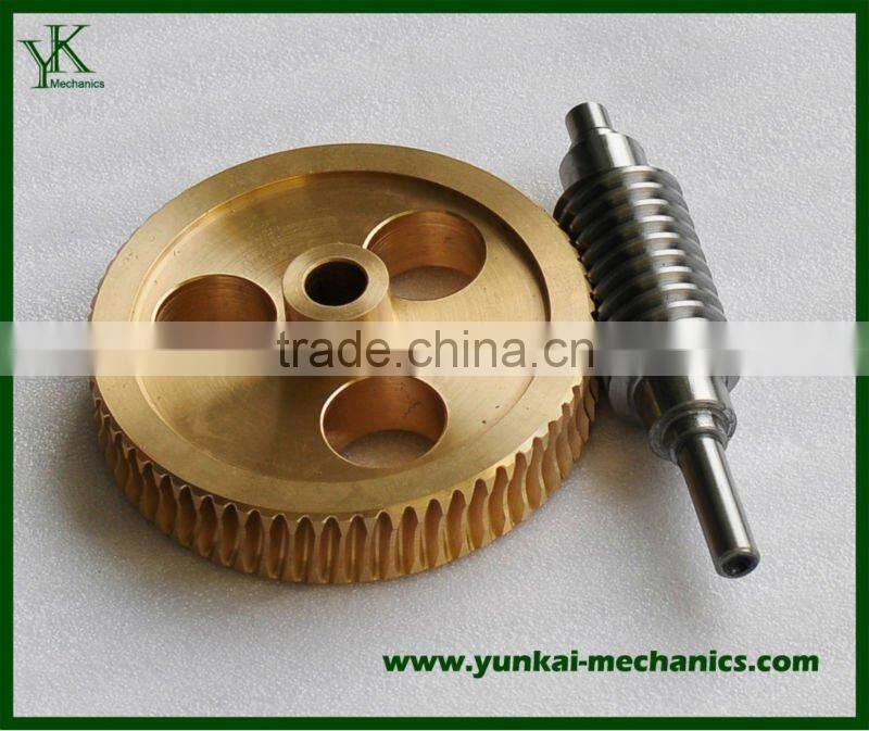 Precision cnc machining, gear shaft, brass gear