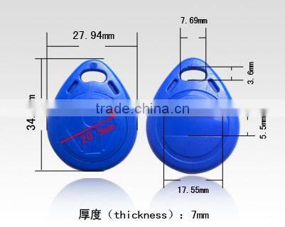 ABS 125khz rfid keytag 13.56mhz rfid keyfob tag for hotel door access control systems