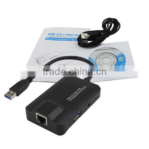 Newest Hot U USB 3.0 Ethernet Adapter 3port Hub With Gigabit Ethernet Adapter
