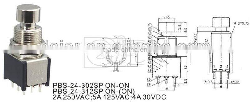 PBS-24-312SP ON-(ON) push button switch