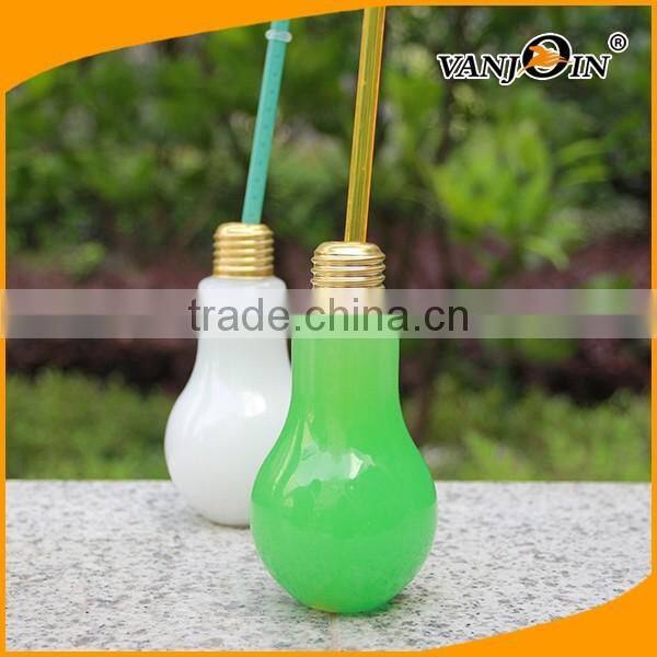 Creative 200cc Plastic Juice Coffee Mug Beer Cup with Unique design Light Bulb