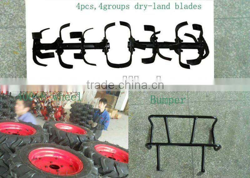 Modern 178F mini diesel engine electric start tiller plough,rotary,ditching farm machine