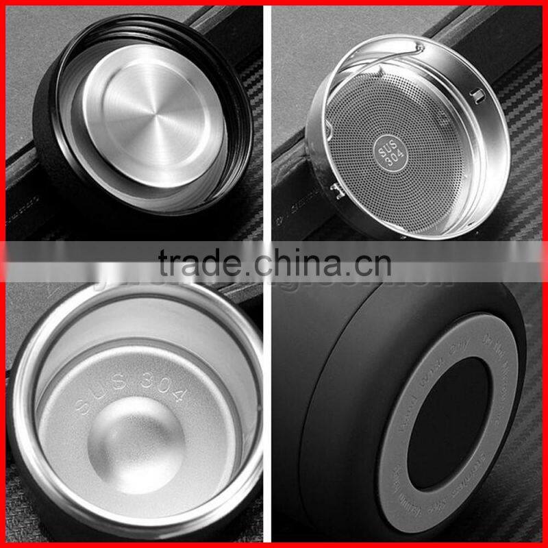 New design 304 double layers stainless steel Dermatoglyph lid Rubber paint body office gift vacuum thermal insulation cups