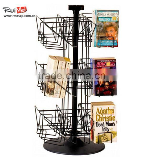3 Tiers Spinning Metal cardboard book display stands