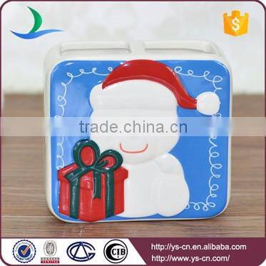 Cartoon arctic polar bear embossed ceramic christmas bathroom set