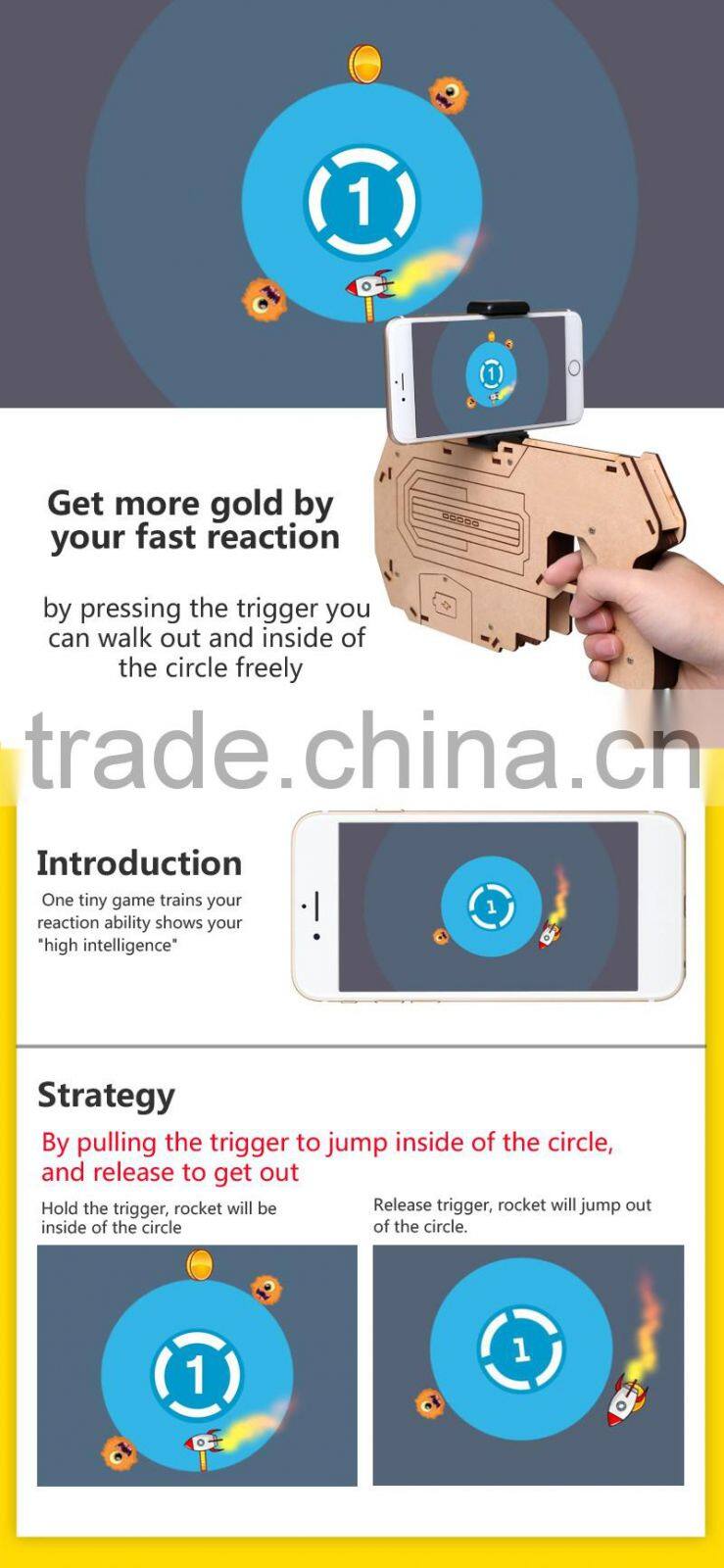 wholesale bluetooth funny Ar gun wooden toy 3d Ar gun game