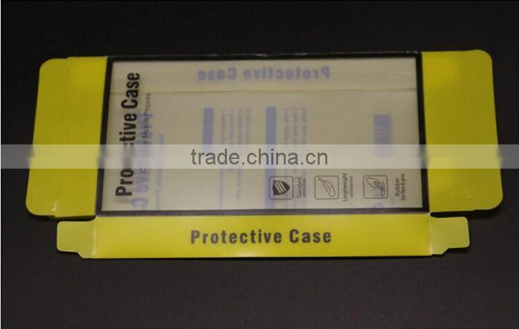 New arrival yellow PVC packaging box for iphone for Samsung, PVC phone case packaging box, custom packaging box