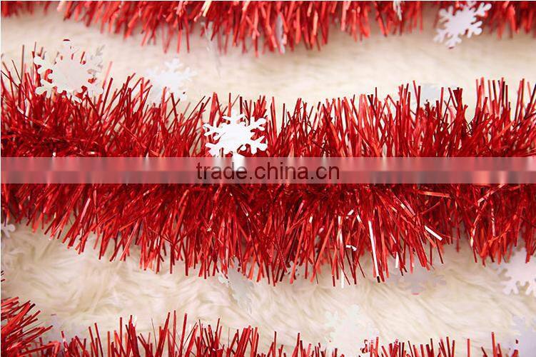 christmas tinsel with snowflake/stage decoration for festival /ornament christmas