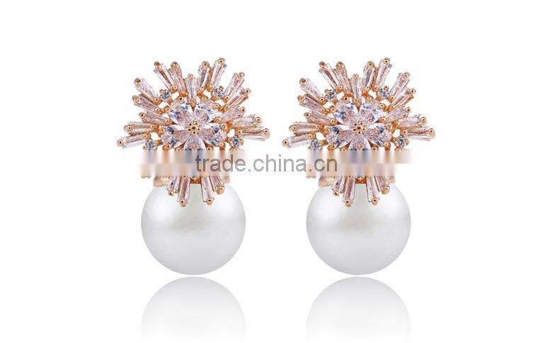 Wholesale Stock Small Order Fashion Women Competitive Pearl Earrings