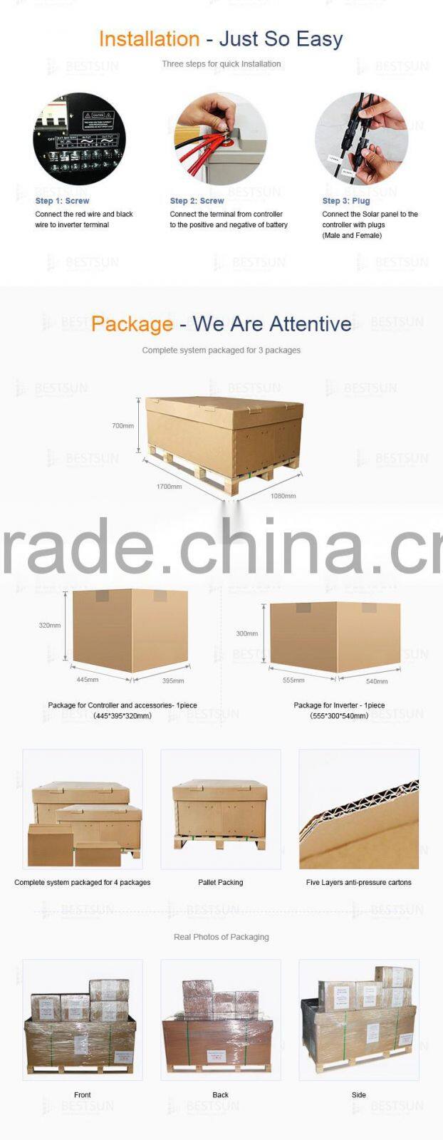 BESTSUN 10000w High Efficeiency and Lowest Price Poly 260 watt solar panel 10000 watt solar panel system