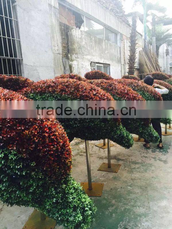 artificial plastic green sculpture for decoration fake garden