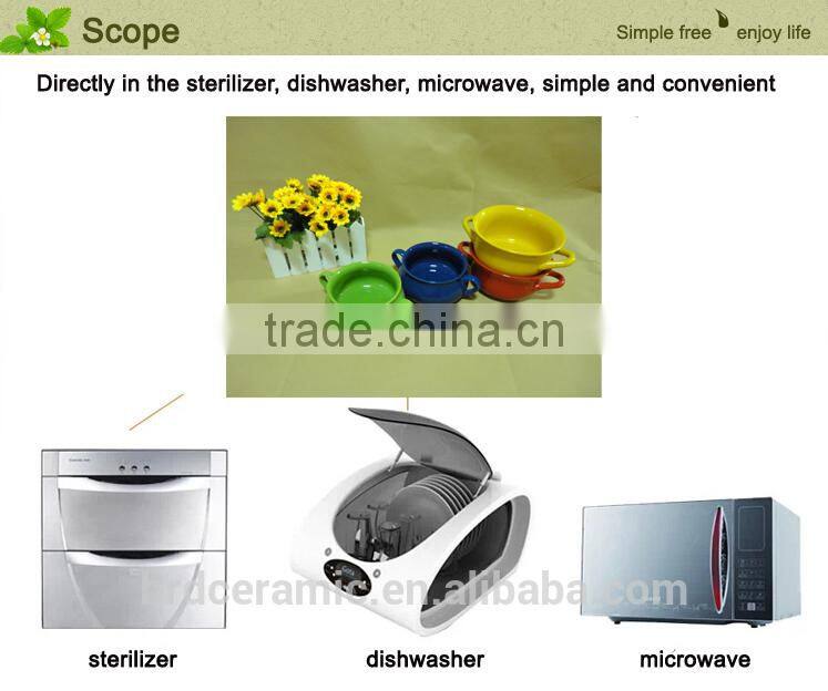 2014 New Product korean style colorful two handle cheap ceramic pots