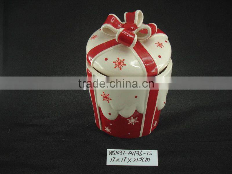 Promotion Gift Ceramic Christmas Round Gift Box