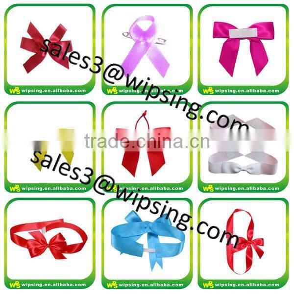Decorative colorful polyester satin ribbon bow