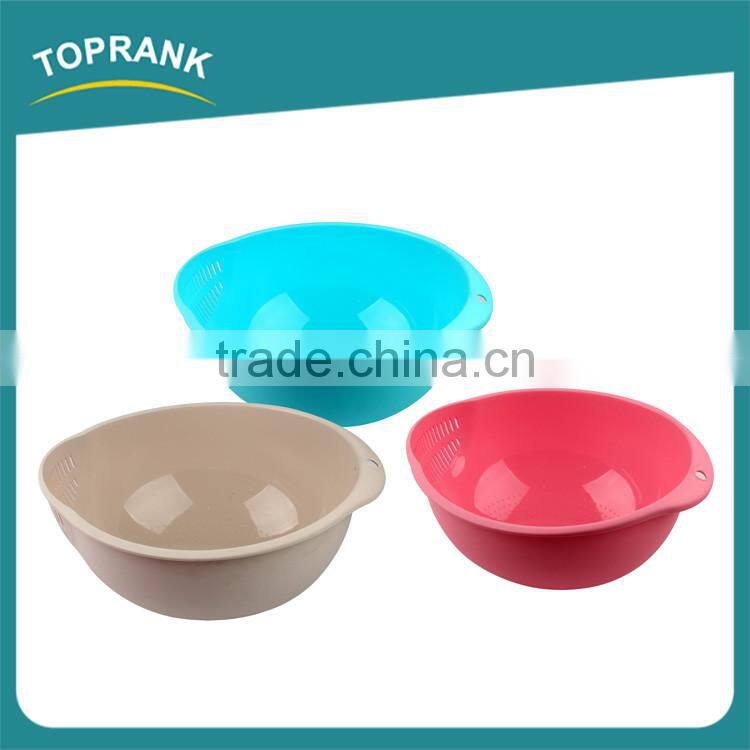 Cheap wholesale kitchen vegetables fruit wash strainer colander bowl colorful plastic rice colander