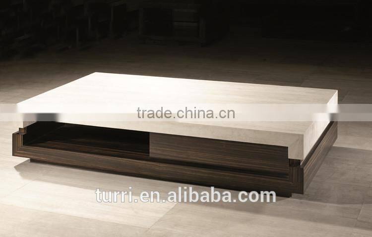 Contemporary furniture TV Stand Wooden and Travertine TV stand