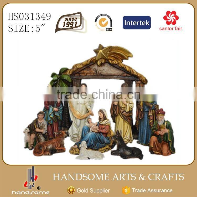 5 Inch Antique Resin Cartoon Nativity Sets for Christmas Decor