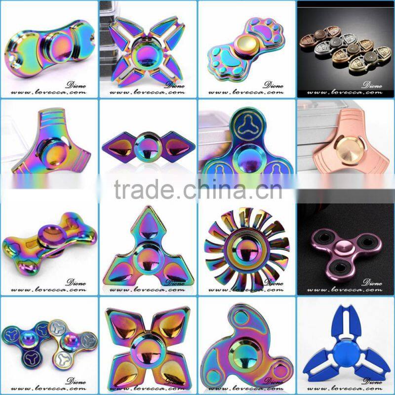 Rainbow colors relieve stress hand spinner aluminum metal fidget spinner