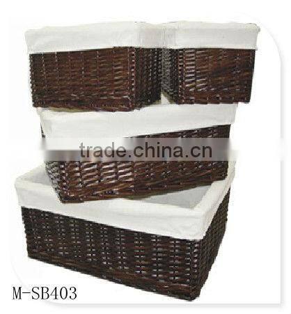 white christmas gingham liner wicker empty gift basket