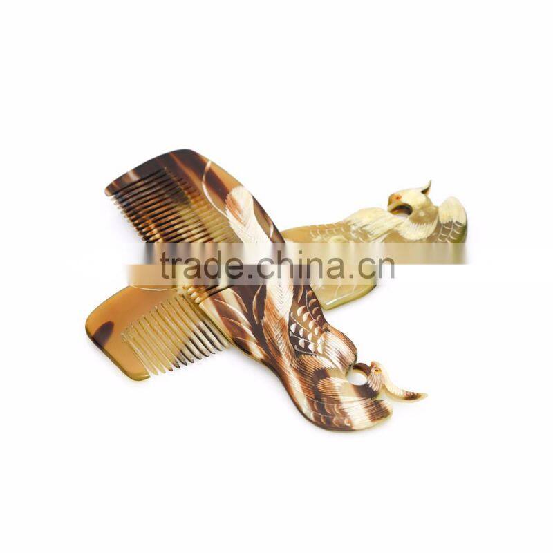 New design!!!Natural cow horn combs, water buffalo hair horn combs, handicraft hairbrush