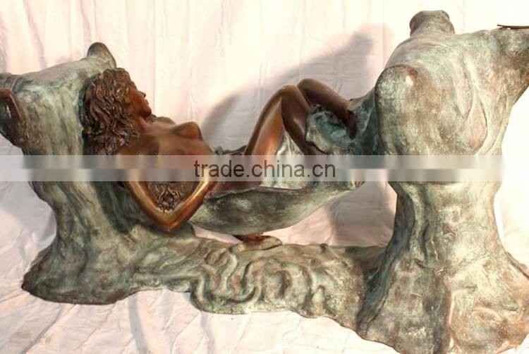 bronze foundry wholesale sexy woman bronze sculpture coffee table for sale
