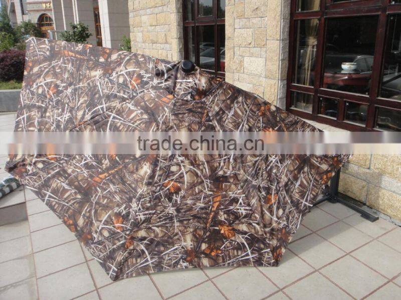 9FT Camouflage Fabric Umbrella Half Round Sun Umbrella CK1426