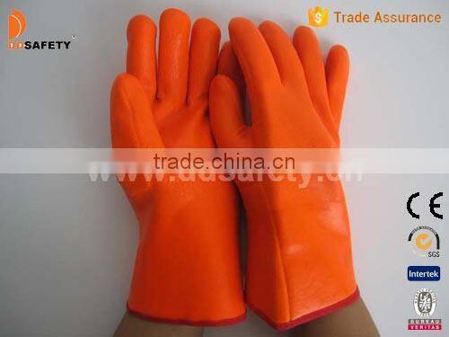 DDSAFETY Fluorescence Orange PVC Glove Safety Gloves