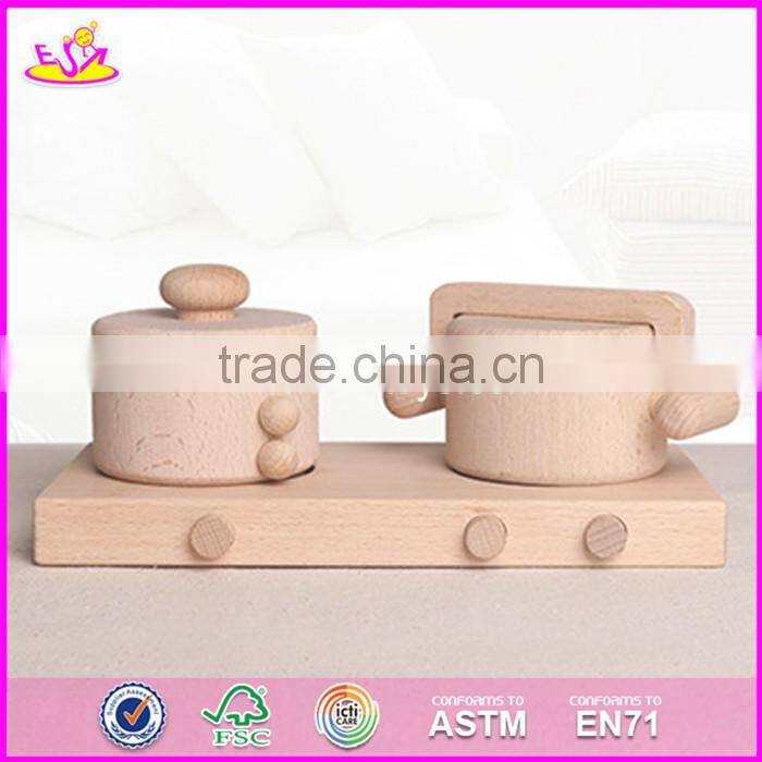 2017 New design preschool toddlers natural wooden dinner set toys W10B178