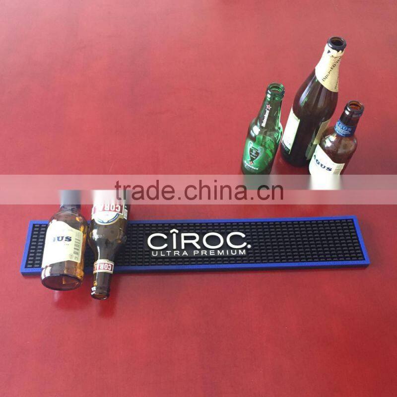 High quality customized waterproof soft pvc bar mat with promotion 3D embossing logo