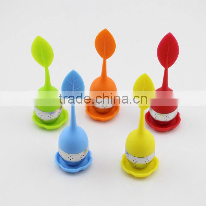 Good Quality Orange Handle Silicone Tea Strainer