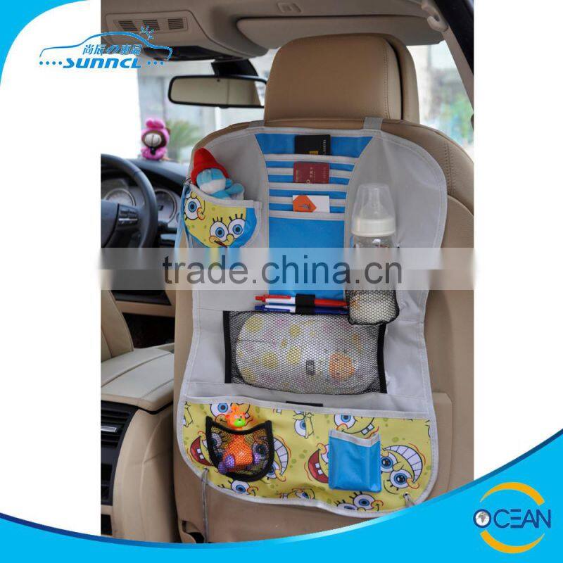 Sponge Bob Car Organizer with Flodable Table , Car Seat Headrest Bag