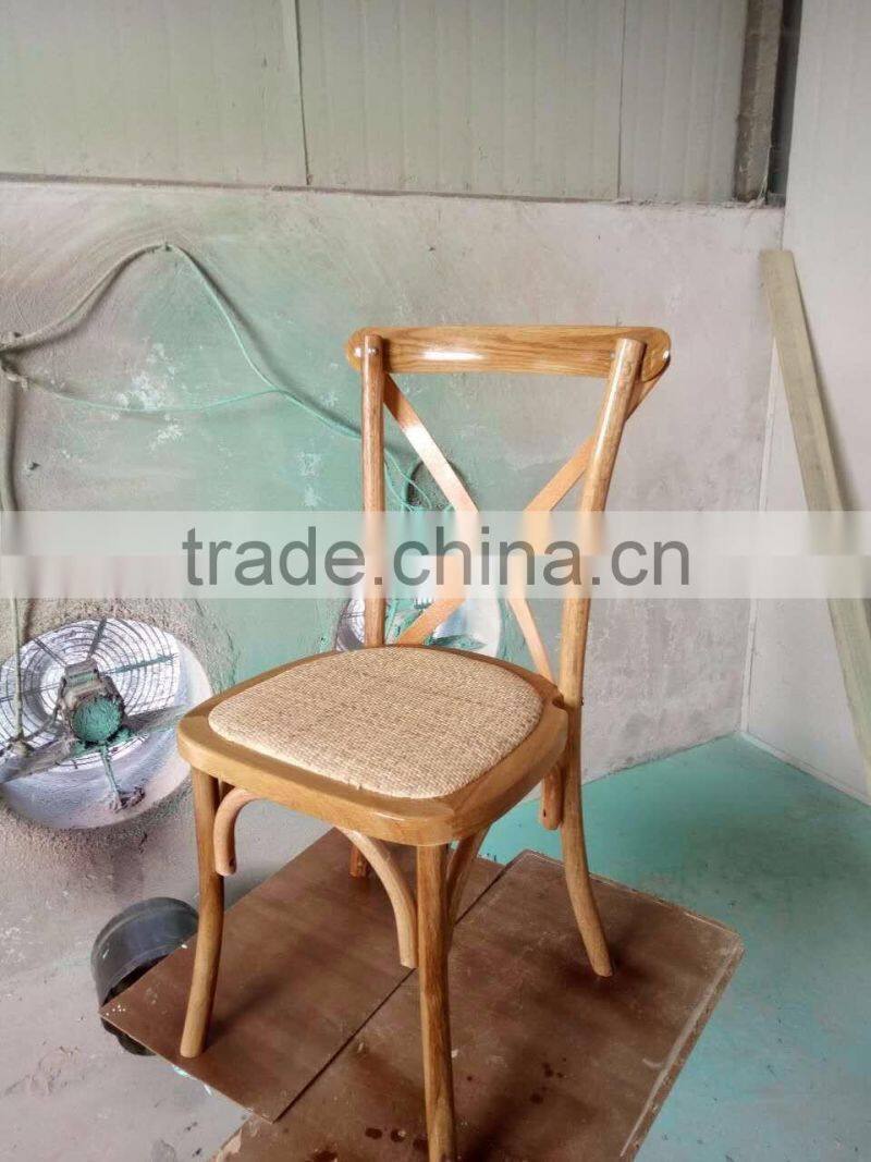 solid wood stacking living room dining chair wooden antique cross back dining chair