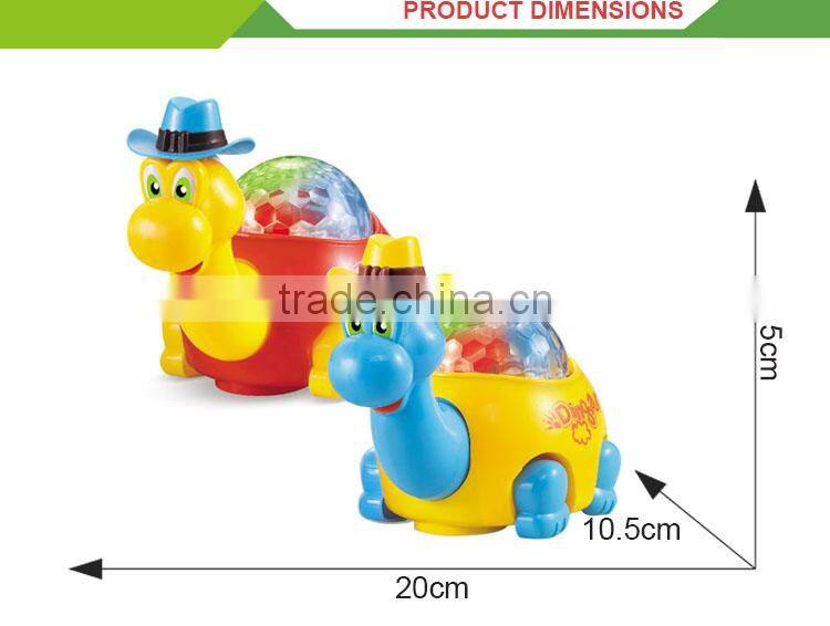 Funny b/o musical electric plastic cartoon dinosaur toys for kids