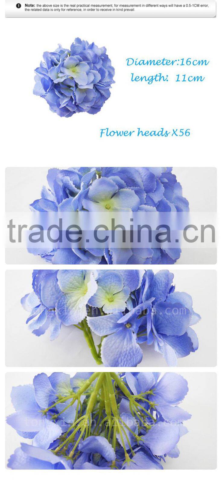 wholesale wedding decoration flower silk cloth artificial hydrangea