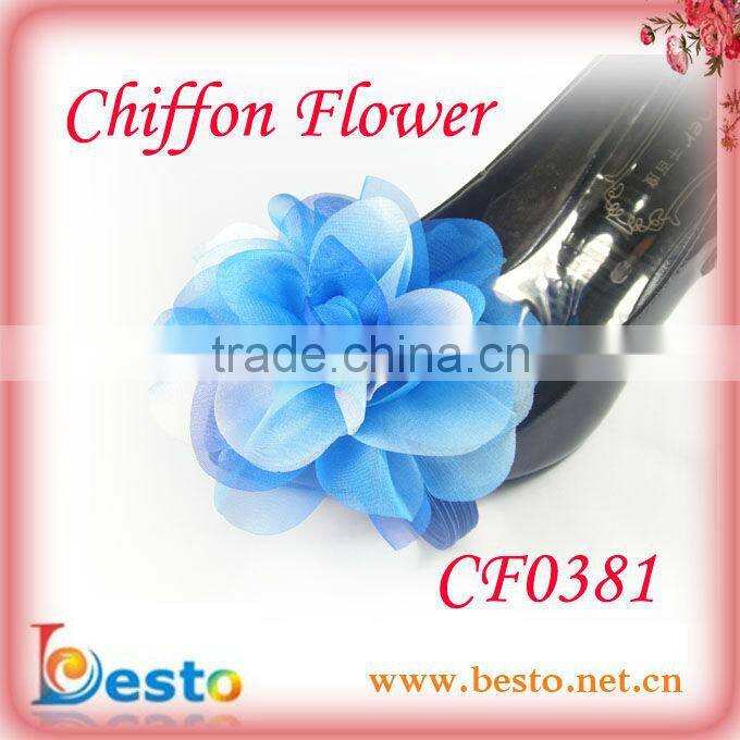 CF0412 Factory high quality ladies ivory chiffon fashion sandal accessories with clips