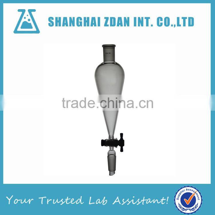 500ml Glass Separatory Funnel , Pear Shape, Laboratory Glassware