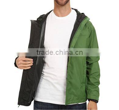 Men's rain protection outdoor jacket with hood