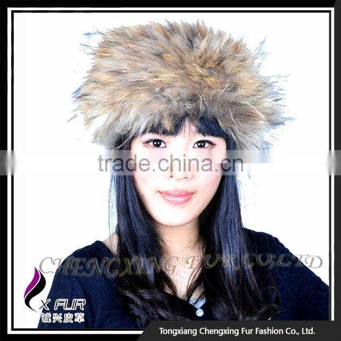 CX-E-06 Fashion Accessories Snood Raccoon Fur Stretch Hair Headband
