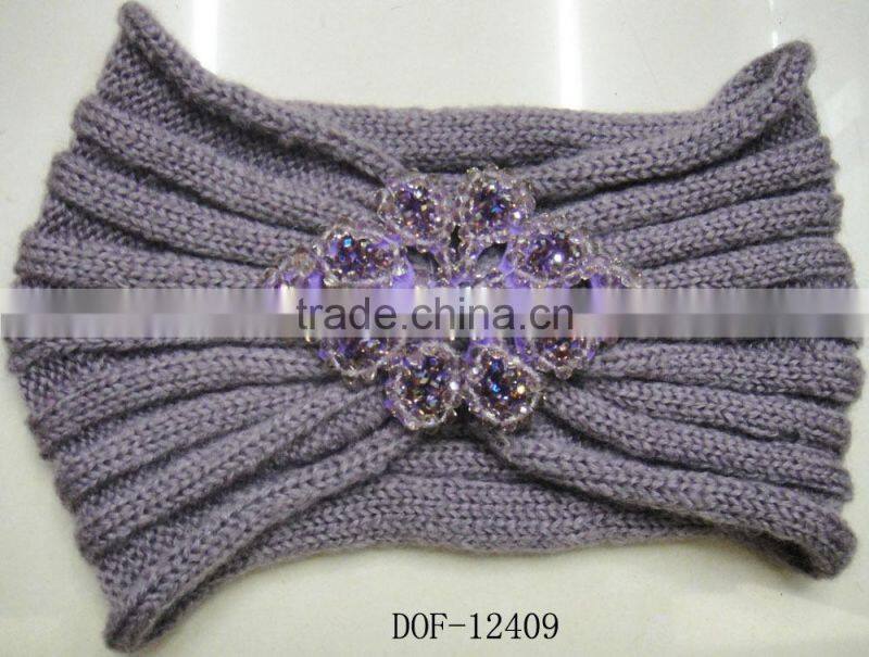Fashion new Hot knitted acrylic designer jewelry headband for winter