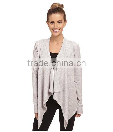 2016 spring open french terry fabric thin coats and jackets for women