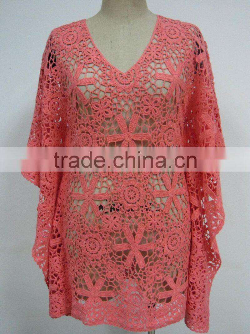 new fashion crochet western ladies summer beach wear kaftans