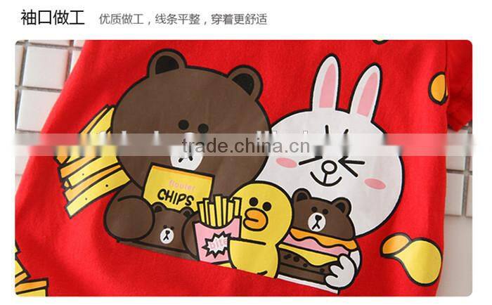 SR-313B high quality unisex baby clothes bear white rabbit pattern pajamas cotton romper