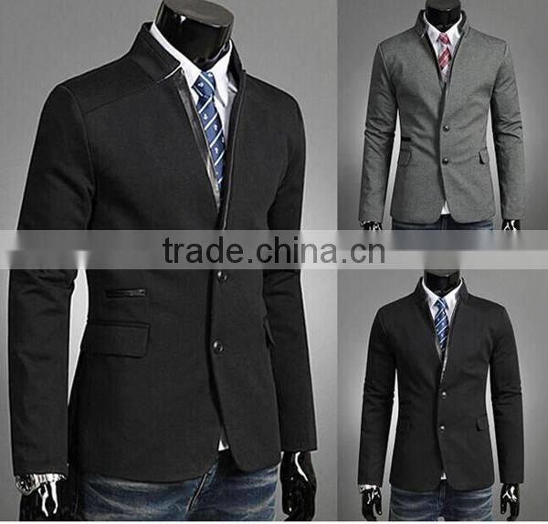 Mens slim fit fashion cotton blazer Suit Jacket black M to 2XL plus size Male blazers Mens coat
