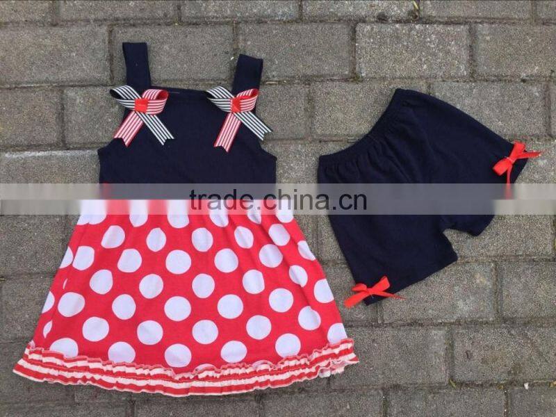2016 hot sale girls feather flutter sleeve tops icing shorts set bulk wholesale kids toddler's clothing designer