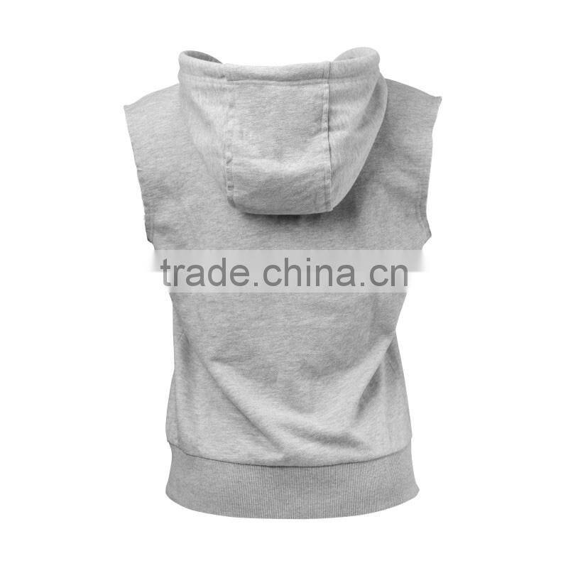 Factory Wholesale Sleeveless Hoodie Zipper Pocket Hoodie Sports Hoodie Women