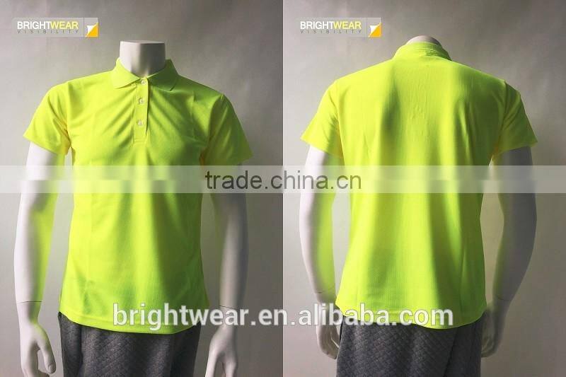 China factory lime blank safety fluorescent security protective high visibility polo shirt