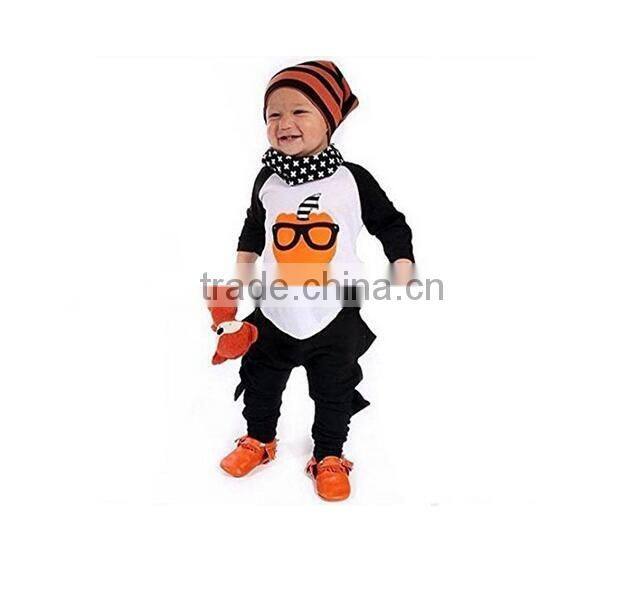 Baby Boys 2 pcs kids Halloween Costume Pumpkin Pattern T-shirt And Pants Set