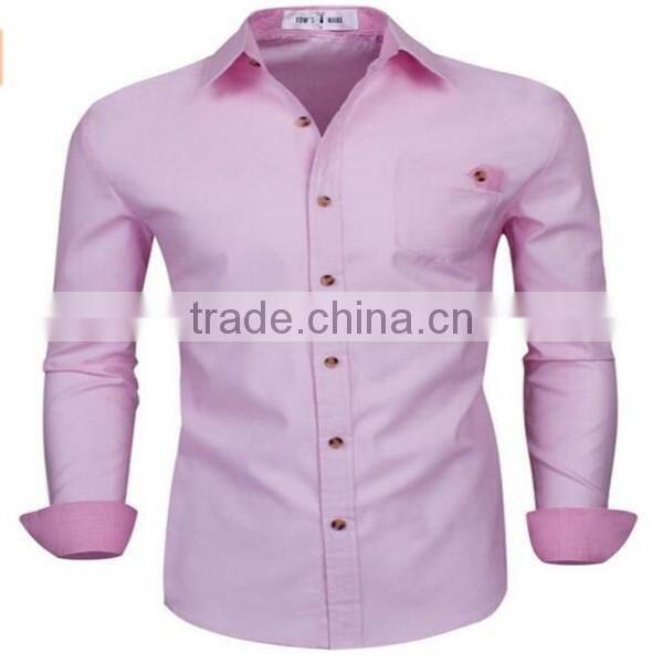 2016 new wholesale Stylish Slim Fit Long Sleeve Contrast custom mens casual dress shirts