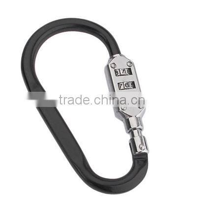 High quality Zinc alloy D shape backpack climbing hook luggage lock with assorted colours