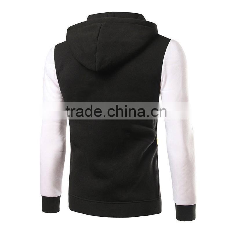 Thick zipper up warm cotton fleece hoodies for men